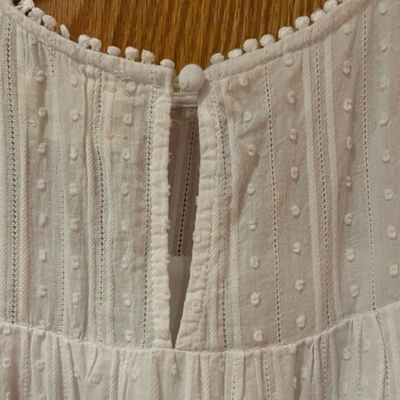 Urban Outfitters Cotton White Swiss Dot Swing Lined Boho Mini Dress Size XS - Picture 9 of 10
